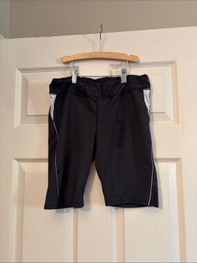 Fox Black Kids Athletic Shorts with Purple Piping